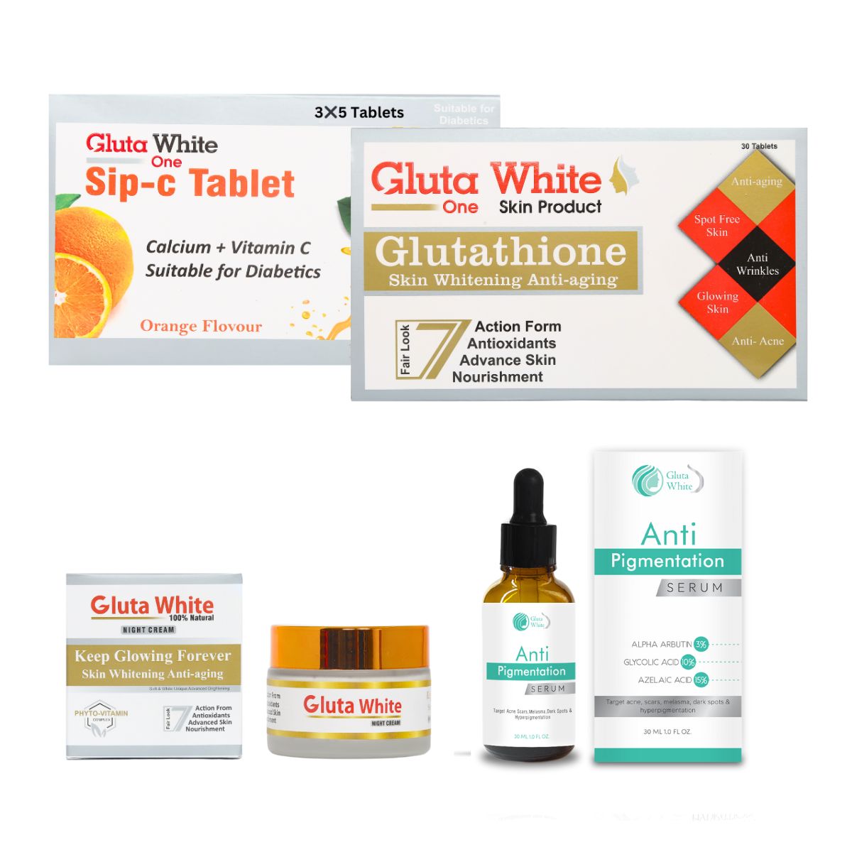 Gluta + Gluta C + Cream + P Serum